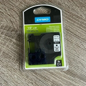 Dymo‎ Replacement Label Spool 1/2 Inch Tape 23 Feet Long White D1 Sealed Package